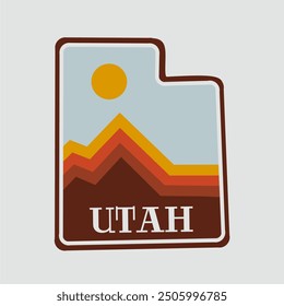 Utah State National Park in retro line style perfect for stickers, etc