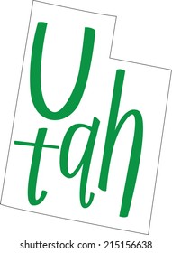 Utah State Outline and Hand-lettering