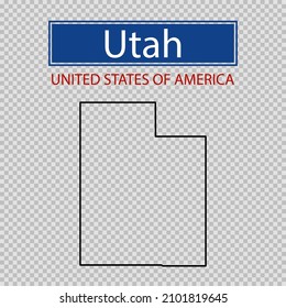 Utah state outline map, United States of America line icon, map borders of the USA Utah state.