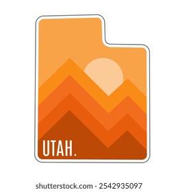Utah Sunset Minimalist Mountain Illustration for Sticker, Apparel, etc