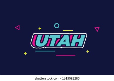 Utah Typography Design Perfect for T-Shirt Design,Banner design,modren style vector