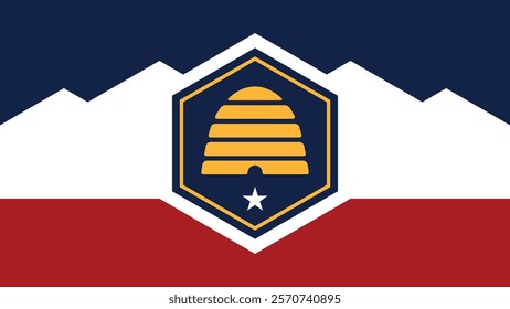 Utah US State Flag Vector Illustration