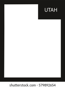 Utah USA Map black inverted silhouette