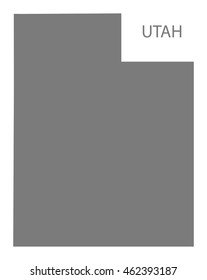Utah USA Map in grey