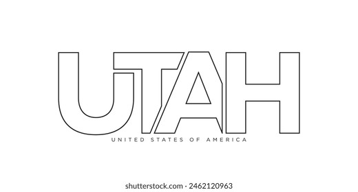 Utah, USA typography slogan design. America logo with graphic city lettering for print and web.
