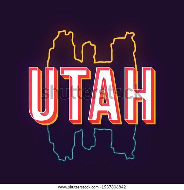 Utah Vintage 3d Vector Lettering Retro Stock Vector (Royalty Free ...