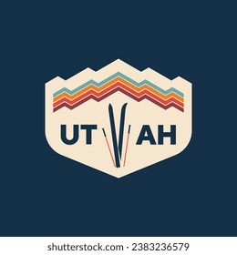 Utah Vintage Logo-Design für Outdoor-Aktivitäten oder T-Shirt-Design und Aufkleber