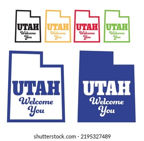 Utah welcome you invitation theme background can be use for souvernir printing advertisement poster website cover package design billbord printing vector eps.