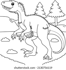 Utahraptor Coloring Page for Kids