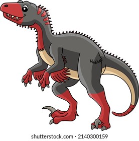 Utahraptor Dinosaur Cartoon Colored Clipart