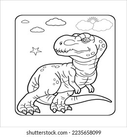 Utahraptor Dinosaur Coloring Page Illustration