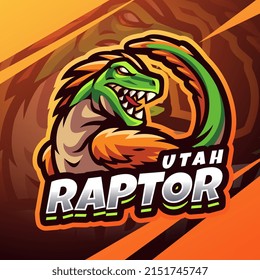 Utahraptor esport mascot logo design