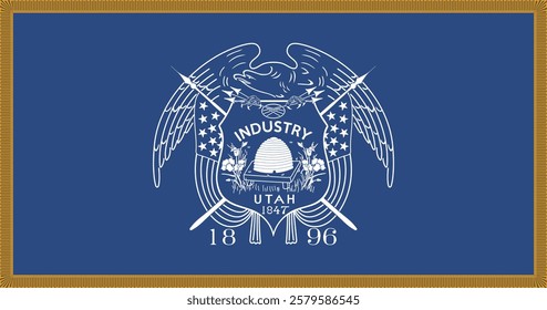 Utah's First Official State Flag (1911-1913) Flag Vector Illustration Premium Quality