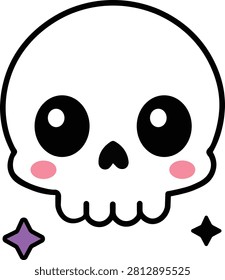 ute cartoon skull vector illustration for halloween sticker