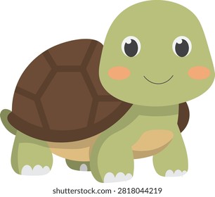 ute cartoon turtle or tortoise character vector illustration
