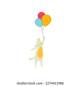  ute cheerful orange dog is having fun and having a great time at a party.