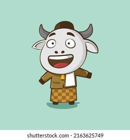ute cow for mascot and eid al adha illustration
