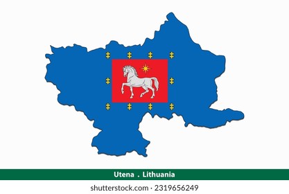 Utena Flag - Counties of Lithuania (Vector)