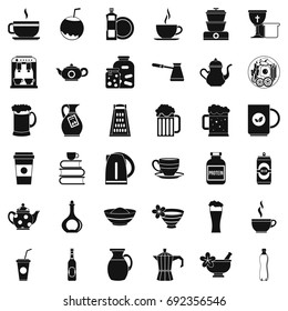 Utencil icons set. Simple style of 36 utencil vector icons for web isolated on white background