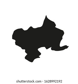 Utenos region map in Lithuania