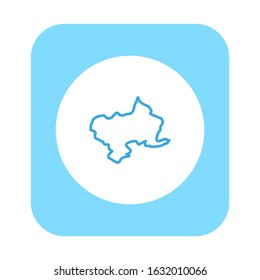Utenos region map in Lithuania