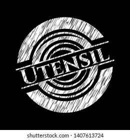 Utensil with chalkboard texture. Vector Illustration. Detailed.