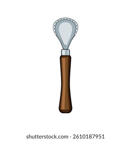 utensil coconut scraper tool cartoon. grater shredder, manual stainless, steel blade utensil coconut scraper tool sign. isolated symbol vector illustration