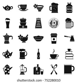 Utensil icons set. Simple set of 25 utensil vector icons for web isolated on white background