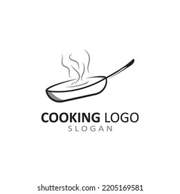 utensil logo for cooking with vector concept