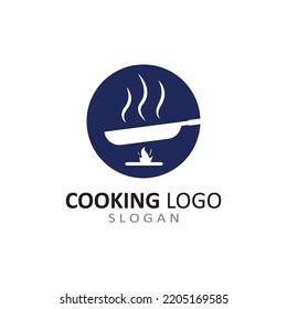 utensil logo for cooking with vector concept