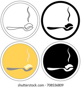 Utensil logo, emblem. Food elements set. Cafe sign.
