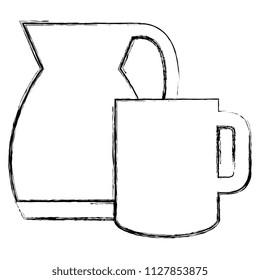 utensil teapot with cup