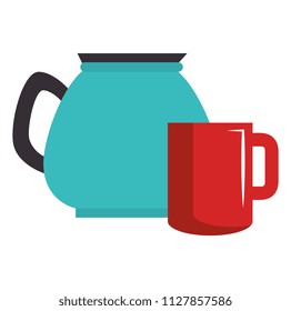 utensil teapot with cup