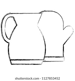 utensil teapot with glove
