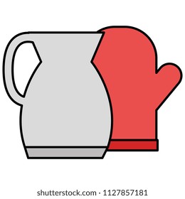 utensil teapot with glove