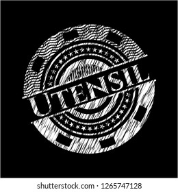 Utensil written with chalkboard texture