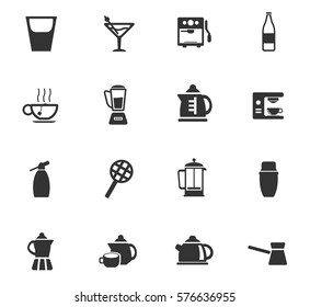 utensils for bavarages vector icons for user interface design