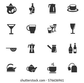 utensils for bavarages vector icons for user interface design