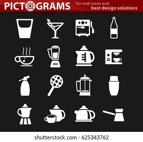 utensils for bavarages vector icons for user interface design