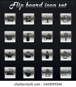 utensils for beverages vector flip mechanical icons for user interface design