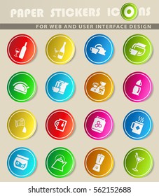 utensils for beverages vector icons for user interface design