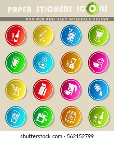 utensils for beverages vector icons for user interface design