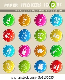utensils for beverages vector icons for user interface design