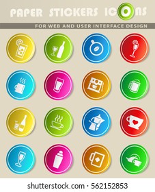 utensils for beverages vector icons for user interface design