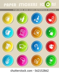 utensils for beverages vector icons for user interface design