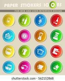 utensils for beverages vector icons for user interface design