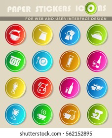 utensils for beverages vector icons for user interface design