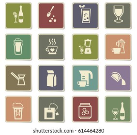 utensils for beverages vector icons for user interface design