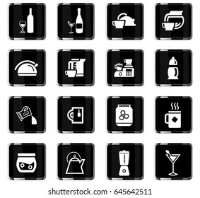 utensils for beverages vector icons for user interface design