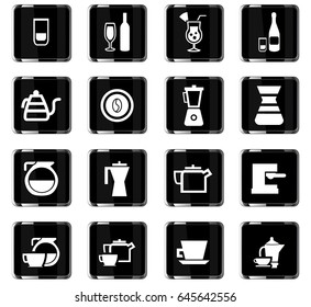 utensils for beverages vector icons for user interface design